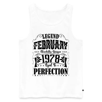 Februar 1978. Februar 1978 Geburtstagsgeschenk. - Männer Premium Bio Tank Top - Weiß - Vorne - Michal (187cm)