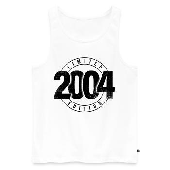 Édition limitée 2004 Année de naissance Urban Birthday - Débardeur bio Premium Homme - blanc - Devant - Michal (187cm)