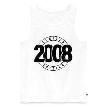 Édition limitée 2008 Année de naissance Urban Birthday - Débardeur bio Premium Homme - blanc - Devant - Michal (187cm)