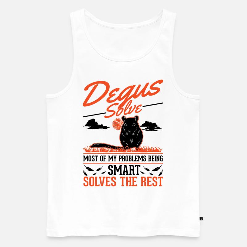Degu Geschenk Strauchratte Walddegu - Männer Premium Bio Tank Top - Weiß