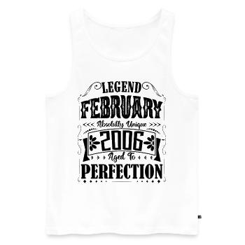 February 2006. Birthday Gift February 2006. - Men's Premium Organic Tank Top - white - Front - Michal (187cm)