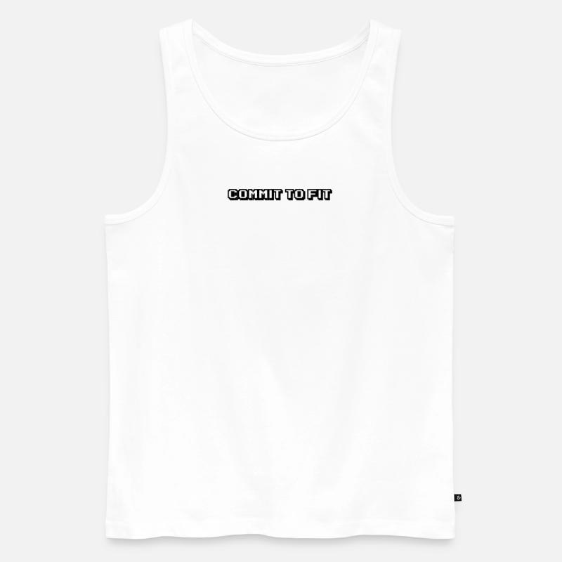 Fitness - Commit to fit - Männer Premium Bio Tank Top - Weiß