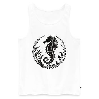 Seepferdchen Unterwasserwelt - Männer Premium Bio Tank Top - Weiß - Vorne - Michal (187cm)