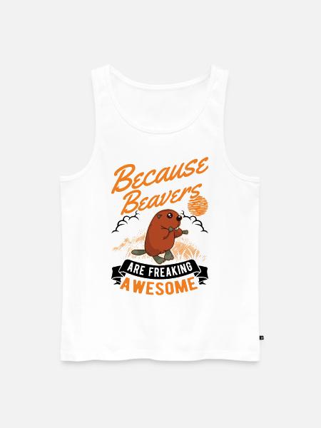 Biber Geschenk Biberdamm - Männer Premium Bio Tank Top - Weiß