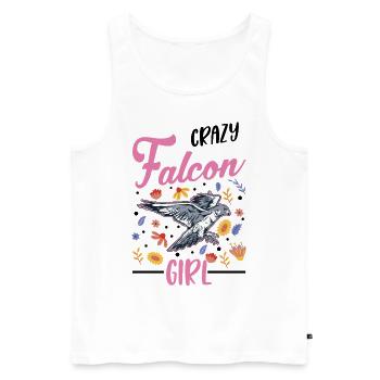 Fille Faucon Fou - Débardeur bio Premium Homme - blanc - Devant - Michal (187cm)