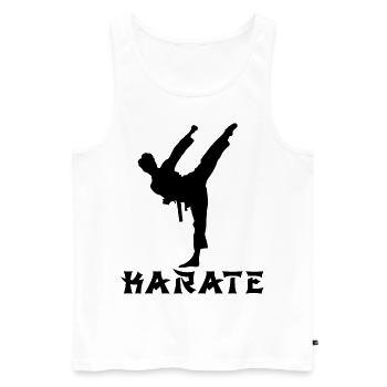 Karate - Männer Premium Bio Tank Top - Weiß - Vorne - Michal (187cm)