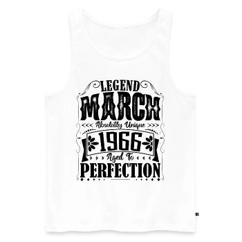 März 1966. März 1966 Geburtstagsgeschenk. März. - Männer Premium Bio Tank Top - Weiß - Vorne - Michal (187cm)