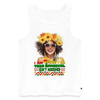 Black Queen Curly Afro - Celebrate Black History - Männer Premium Bio Tank Top - Weiß - Vorne - Michal (187cm)