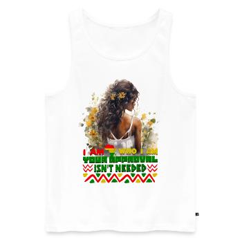 Black Queen Curly Afro - Celebrate Black History - Männer Premium Bio Tank Top - Weiß - Vorne - Michal (187cm)