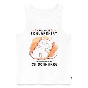 Offizielles Schlafshirt personalisiert mit Katze - Männer Premium Bio Tank Top - Weiß - Vorne - Michal (187cm)