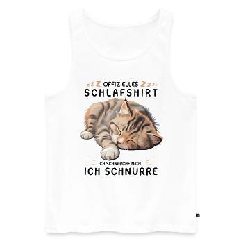 Offizielles Schlafshirt personalisiert mit Katze - Männer Premium Bio Tank Top - Weiß - Vorne - Michal (187cm)