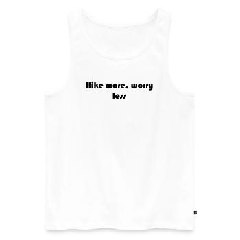 Wandern - Hike more, worry less - Männer Premium Bio Tank Top - Weiß - Vorne - AI Model Male 178 light (178cm)