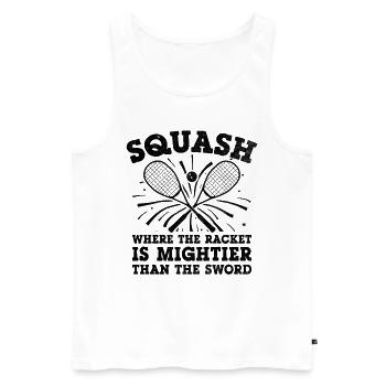 Squashspieler Squash-Tennisspieler Raquetball-Spor - Männer Premium Bio Tank Top - Weiß - Vorne - Michal (187cm)