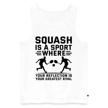 Squashspieler Squash-Tennisspieler Raquetball-Spor - Männer Premium Bio Tank Top - Weiß - Vorne - Michal (187cm)