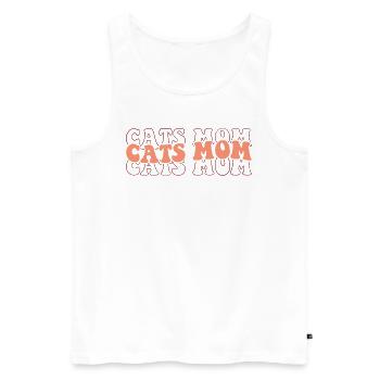 Chats Maman - Drôle de Chat Maman Style Rétro - Débardeur bio Premium Homme - blanc - Devant - Michal (187cm)
