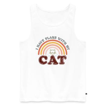 I have Plans with my Cat - Lustige Katzen Mama - Männer Premium Bio Tank Top - Weiß - Vorne - Michal (187cm)