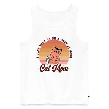 I just want to be a Stay at Home Cat Mom Retro - Men's Premium Organic Tank Top - white - Front - AI Model Male 178 light (178cm)