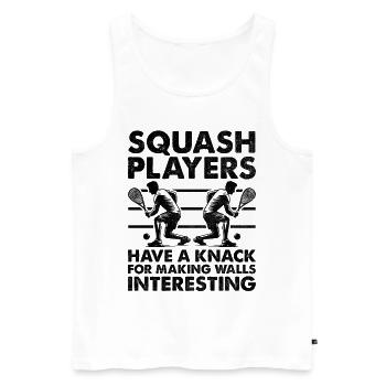 Squash Player Squash Tennis Player Raquetball Spor - Men's Premium Organic Tank Top - white - Front - Michal (187cm)