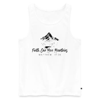 Mountains Christ Matthew 17:20 Bible Verse Christian - Men's Premium Organic Tank Top - white - Front - Michal (187cm)
