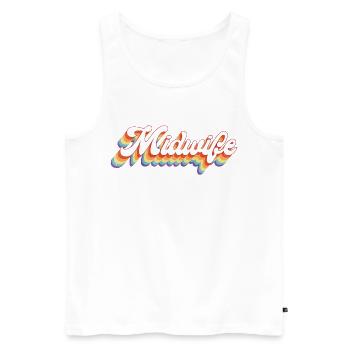 Nurse Midwife Birth Worker Retro - Männer Premium Bio Tank Top - Weiß - Vorne - Michal (187cm)