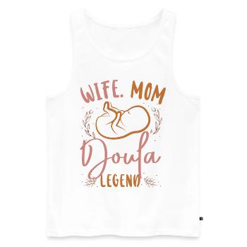 Doula accoucheuse maman femme. Maman. - Débardeur bio Premium Homme - blanc - Devant - Michal (187cm)