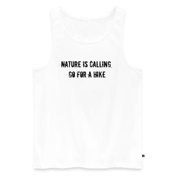 Hiking - Nature is calling, go for a hike - Men's Premium Organic Tank Top - white - Front - Michal (187cm)