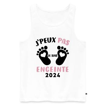 J PEUX PAS JE SUIS ENCEINTE 2024 - Débardeur bio Premium Homme - blanc - Devant - Michal (187cm)