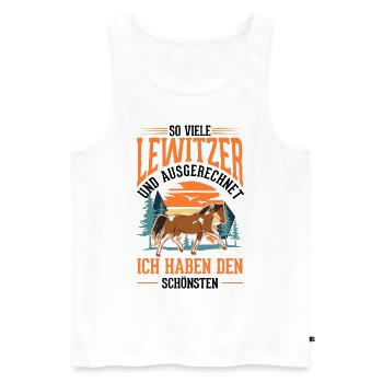 Lewitzer Pferd Reiterin - Männer Premium Bio Tank Top - Weiß - Vorne - Michal (187cm)