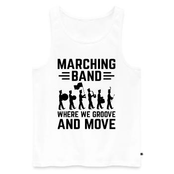 Marching Band Sayings Funny Marching Instruments - Men's Premium Organic Tank Top - white - Front - Michal (187cm)