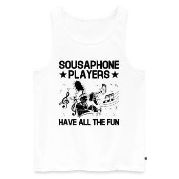 Marching Band Sayings Funny Marching Instruments - Men's Premium Organic Tank Top - white - Front - Michal (187cm)