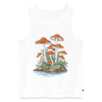 Mushroom Picker Vintage Forest and Nature Design - Men's Premium Organic Tank Top - white - Front - Michal (187cm)