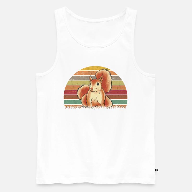 Eichhörnchen Retro Squirrel - Männer Premium Bio Tank Top - Weiß