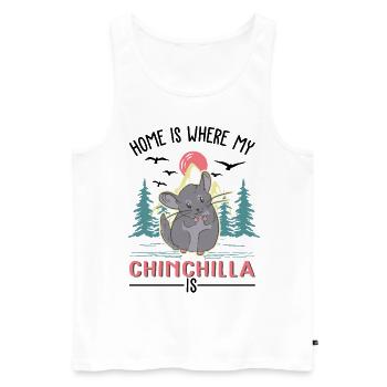 La maison est là où se trouve mon chinchilla - Débardeur bio Premium Homme - blanc - Devant - Michal (187cm)