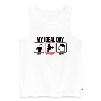 Mein perfekter Tag Motorrad Motorradfahrer - Männer Premium Bio Tank Top - Weiß - Vorne - Michal (187cm)