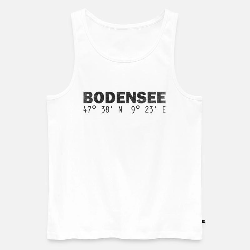 Bodensee Koordinaten - Männer Premium Bio Tank Top - Weiß
