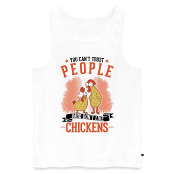 Chickens, Farmer, Chicken, Farmer, Chicken - Men's Premium Organic Tank Top - white - Front - Michal (187cm)