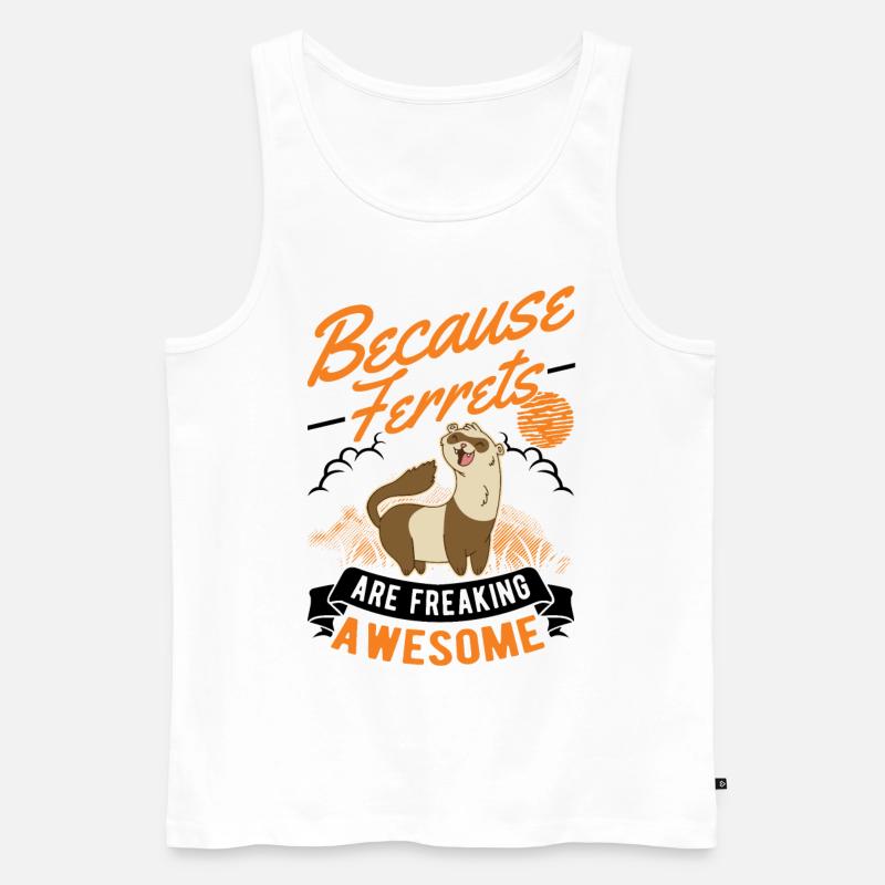 Frettchen Geschenk - Männer Premium Bio Tank Top - Weiß