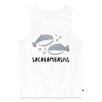 Fish Meme Couple - Men's Premium Organic Tank Top - white - Front - AI Model Male 178 light (178cm)