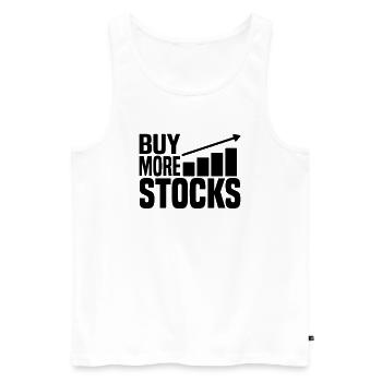 Buy more shares - Men's Premium Organic Tank Top - white - Front - AI Model Male 178 light (178cm)