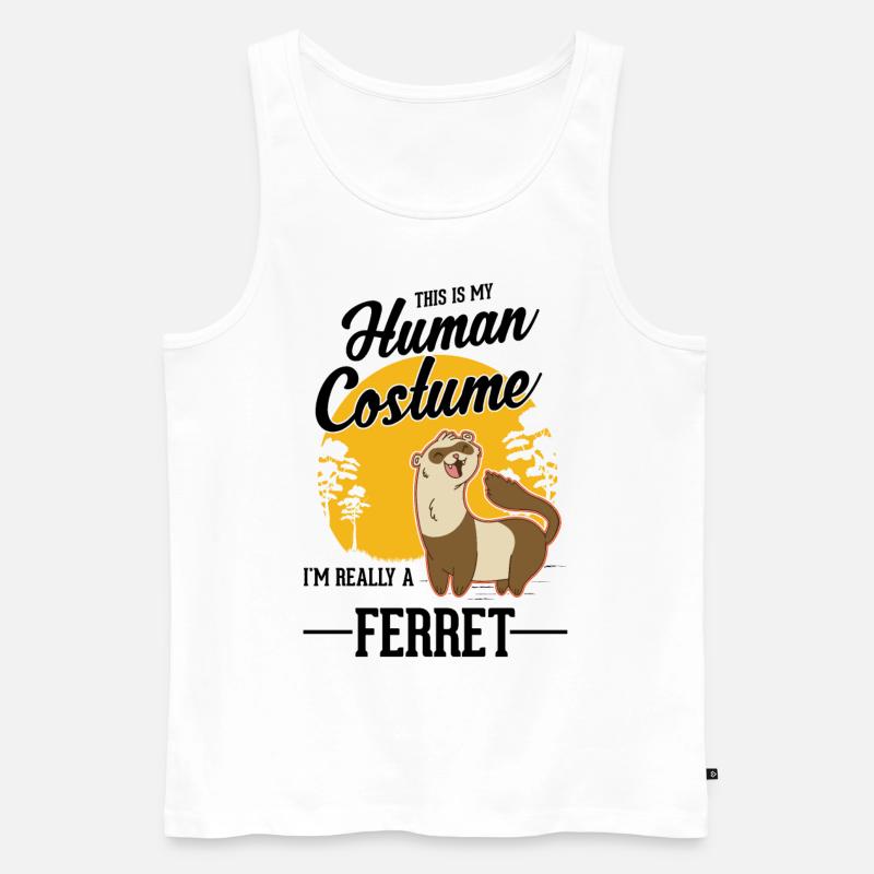 Frettchen Kostüm Halloween - Männer Premium Bio Tank Top - Weiß