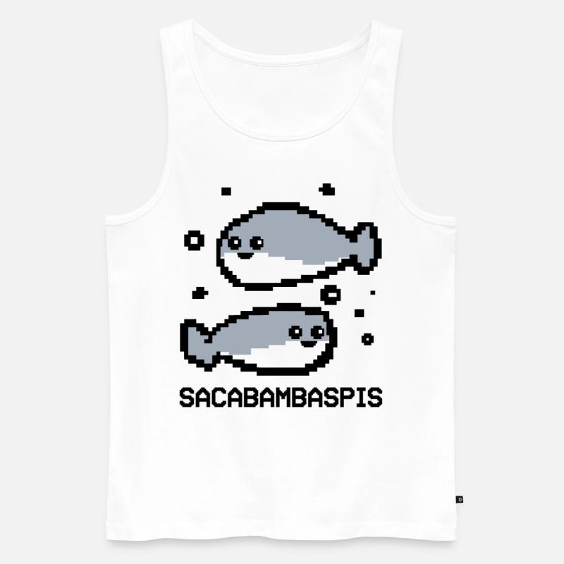 Fisch Meme Pixel Paar - Männer Premium Bio Tank Top - Weiß