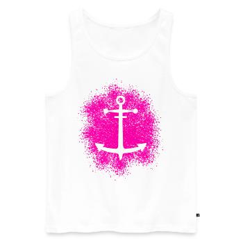 Anker – Symbol für Freiheit und Meer - Männer Premium Bio Tank Top - Weiß - Vorne - AI Model Male 178 light (178cm)