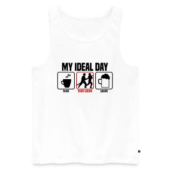 Mein perfekter Tag Feuerwehr - Männer Premium Bio Tank Top - Weiß - Vorne - Michal (187cm)