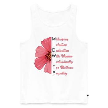 Infirmière sage-femme accoucheuse - Débardeur bio Premium Homme - blanc - Devant - Michal (187cm)