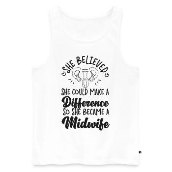 Nurse Midwife Birth Worker She - Männer Premium Bio Tank Top - Weiß - Vorne - AI Model Male 178 light (178cm)