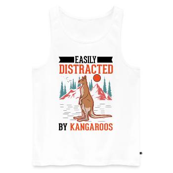 Easily distracted by Kangaroos Känguru - Männer Premium Bio Tank Top - Weiß - Vorne - Michal (187cm)
