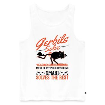 Gerbil Gift Mongolian Gerbil Gerbil - Men's Premium Organic Tank Top - white - Front - Michal (187cm)