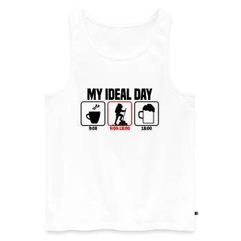 Mein perfekter Tag Wandern Wanderer - Männer Premium Bio Tank Top - Weiß - Vorne - Michal (187cm)