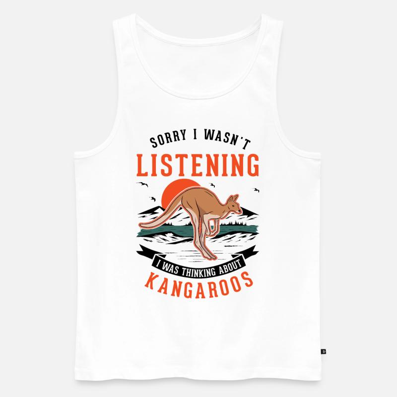 Australisches Känguru Australien Kangaroo - Männer Premium Bio Tank Top - Weiß