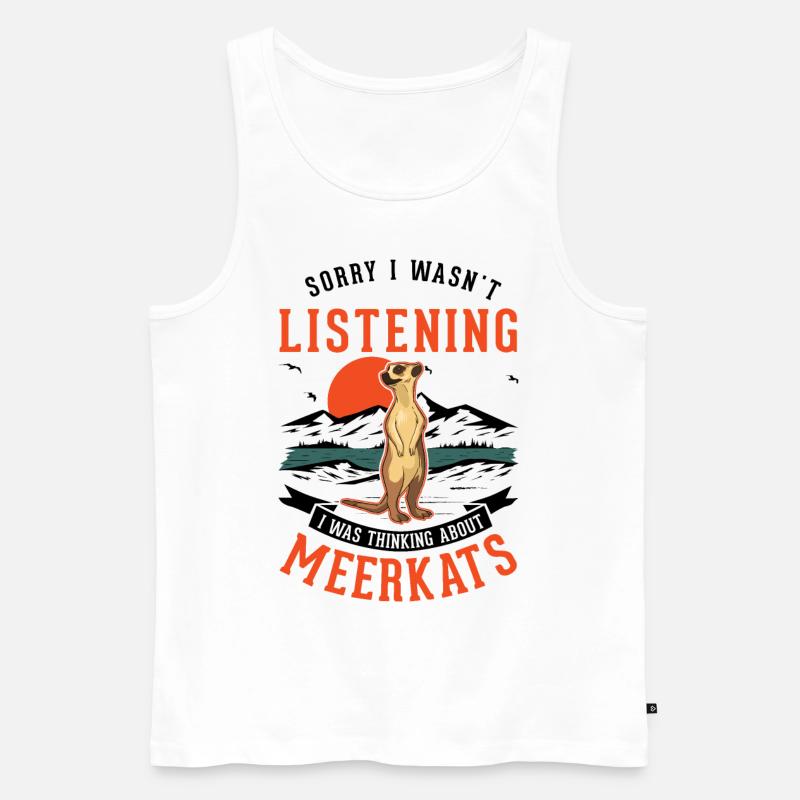 Erdmännchen Geschenk Meerkat - Männer Premium Bio Tank Top - Weiß